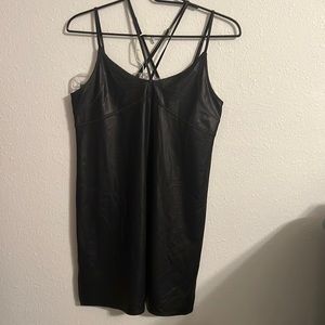 NWOT Urban Outfitters Mini Black Faux Leather Dress Size S